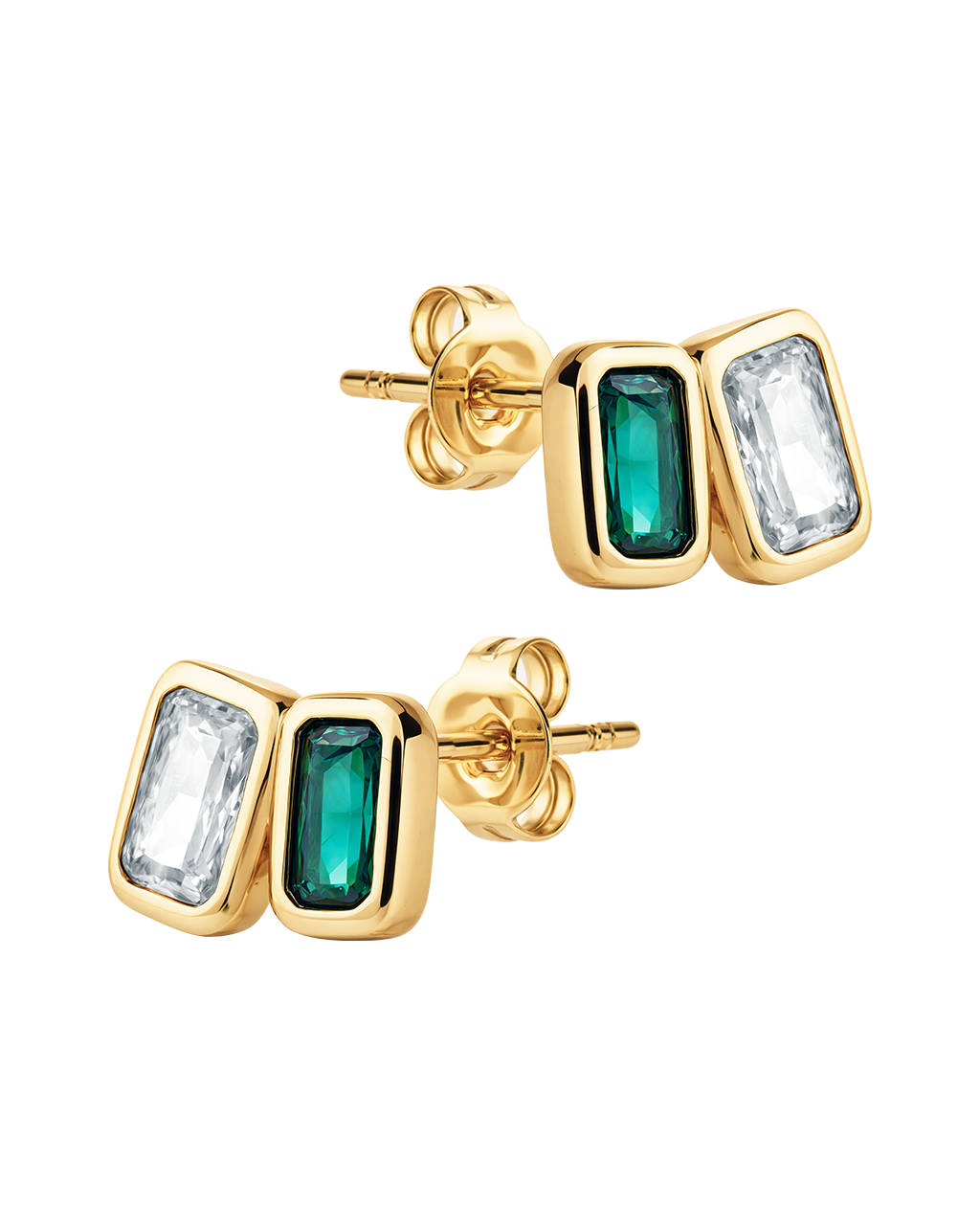 Thelma Emerald Duo Studs