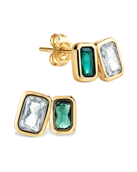 Thelma Emerald Duo Studs