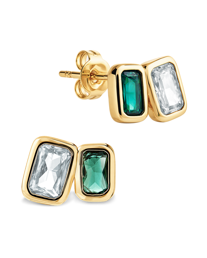 Thelma Emerald Duo Studs