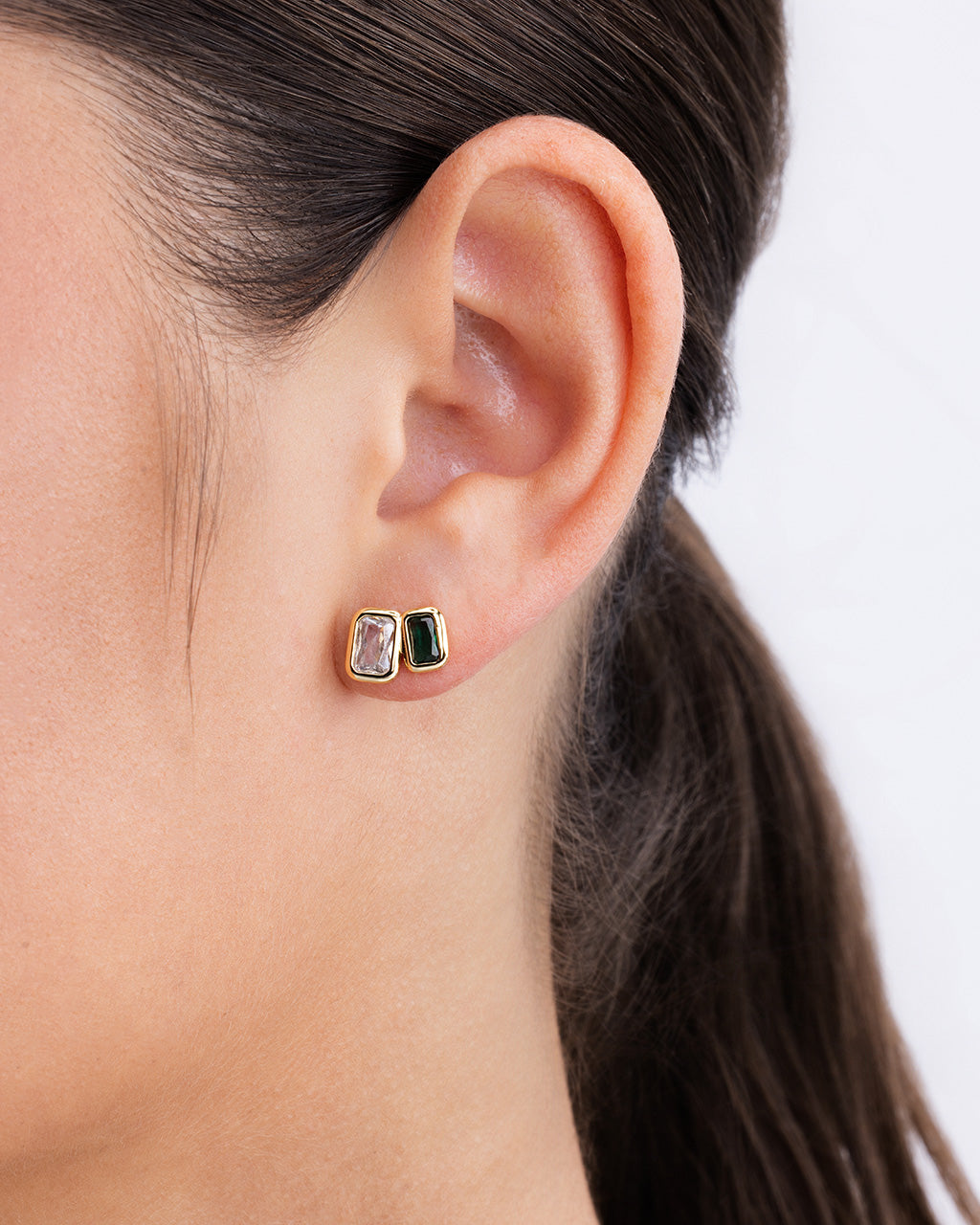 Thelma Emerald Duo Studs