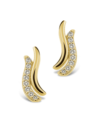 Pavé Crossover Huggie Earrings