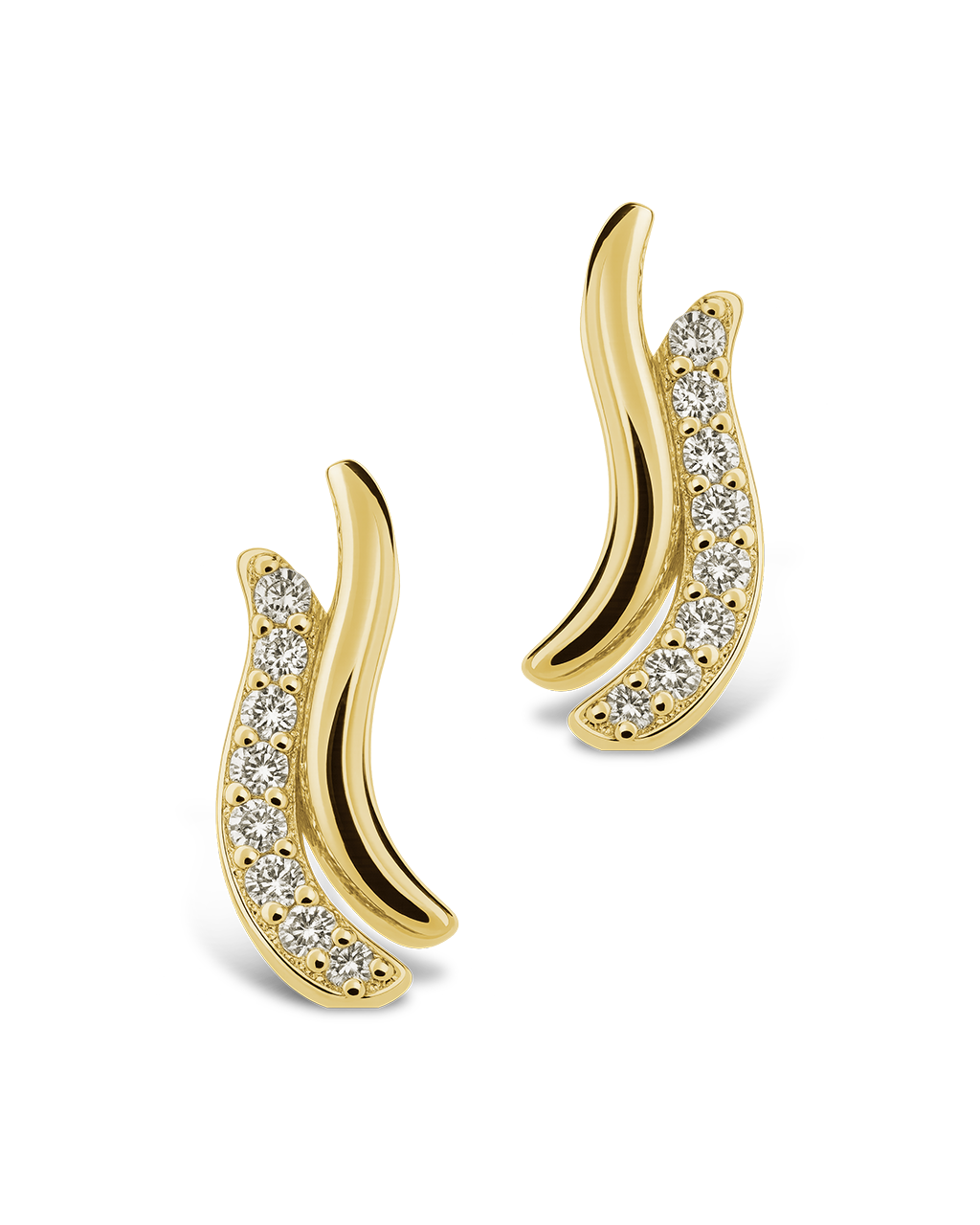 Pavé Crossover Huggie Earrings