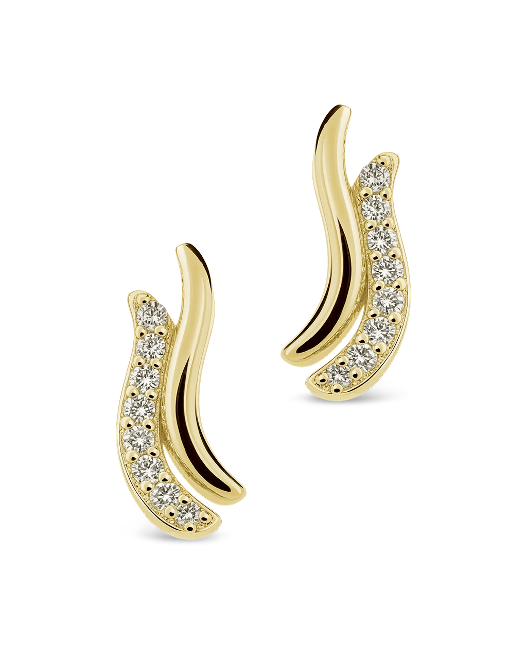 Pavé Crossover Huggie Earrings