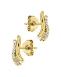Pavé Crossover Huggie Earrings