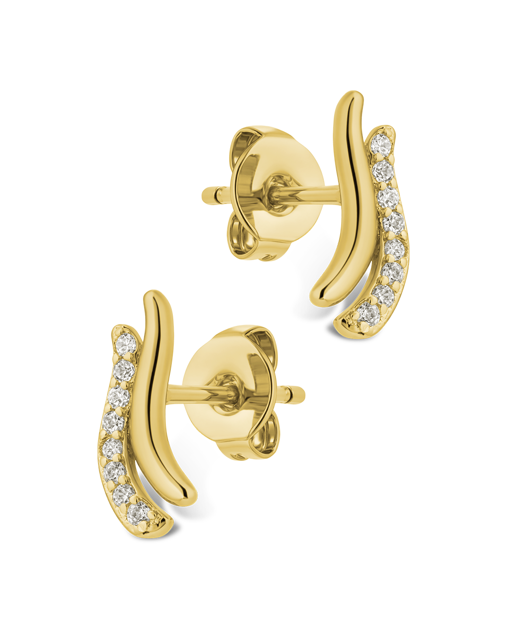 Pavé Crossover Huggie Earrings