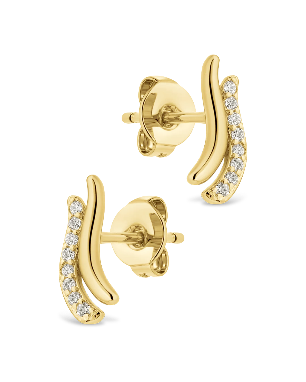 Pavé Crossover Huggie Earrings