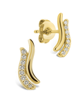 Pavé Crossover Huggie Earrings