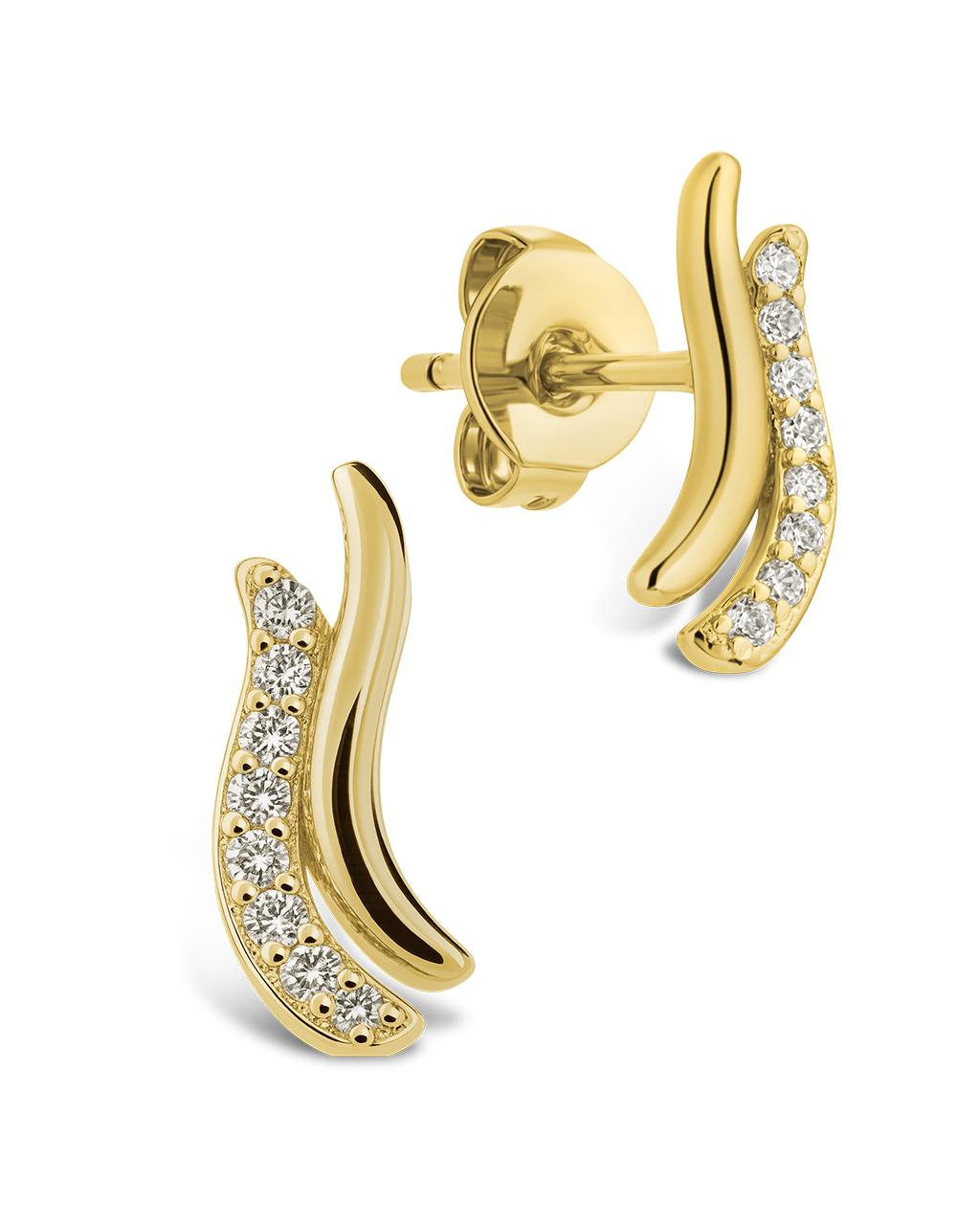 Pavé Crossover Huggie Earrings