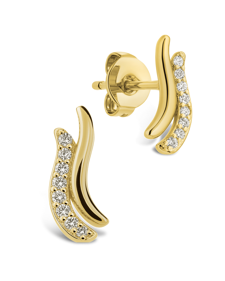 Pavé Crossover Huggie Earrings