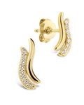 Pavé Crossover Huggie Earrings