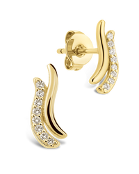 Pavé Crossover Huggie Earrings
