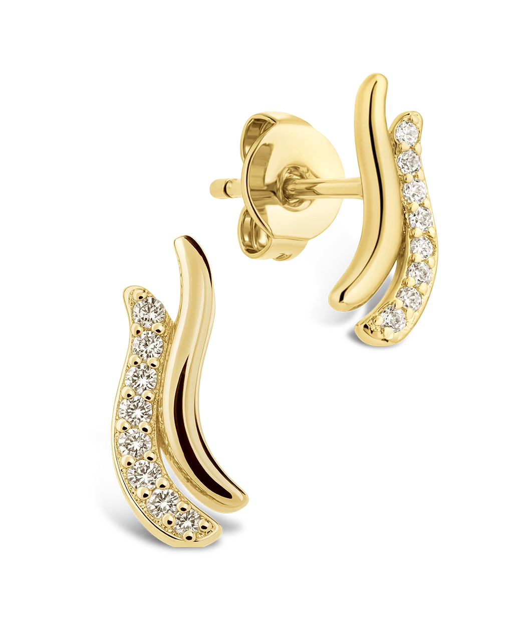 Pavé Crossover Huggie Earrings