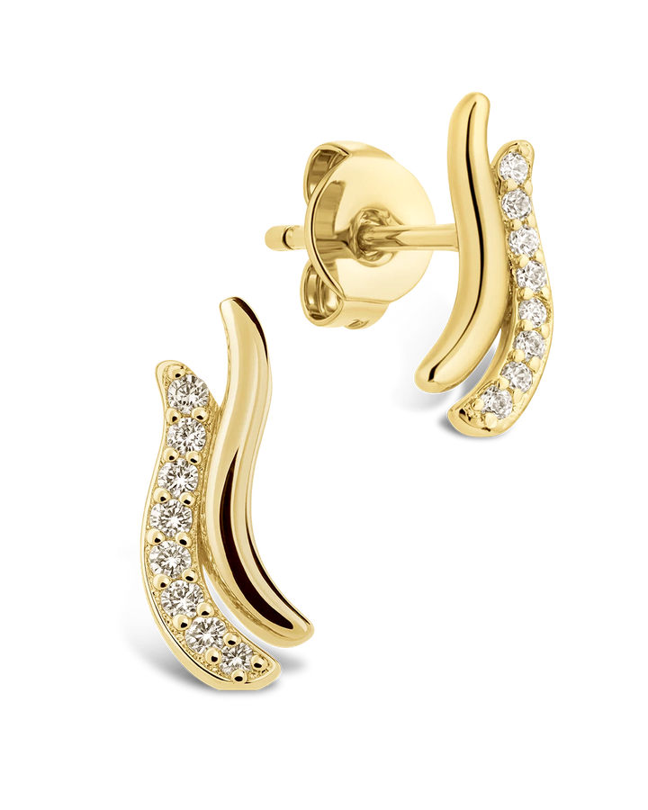 Pavé Crossover Huggie Earrings