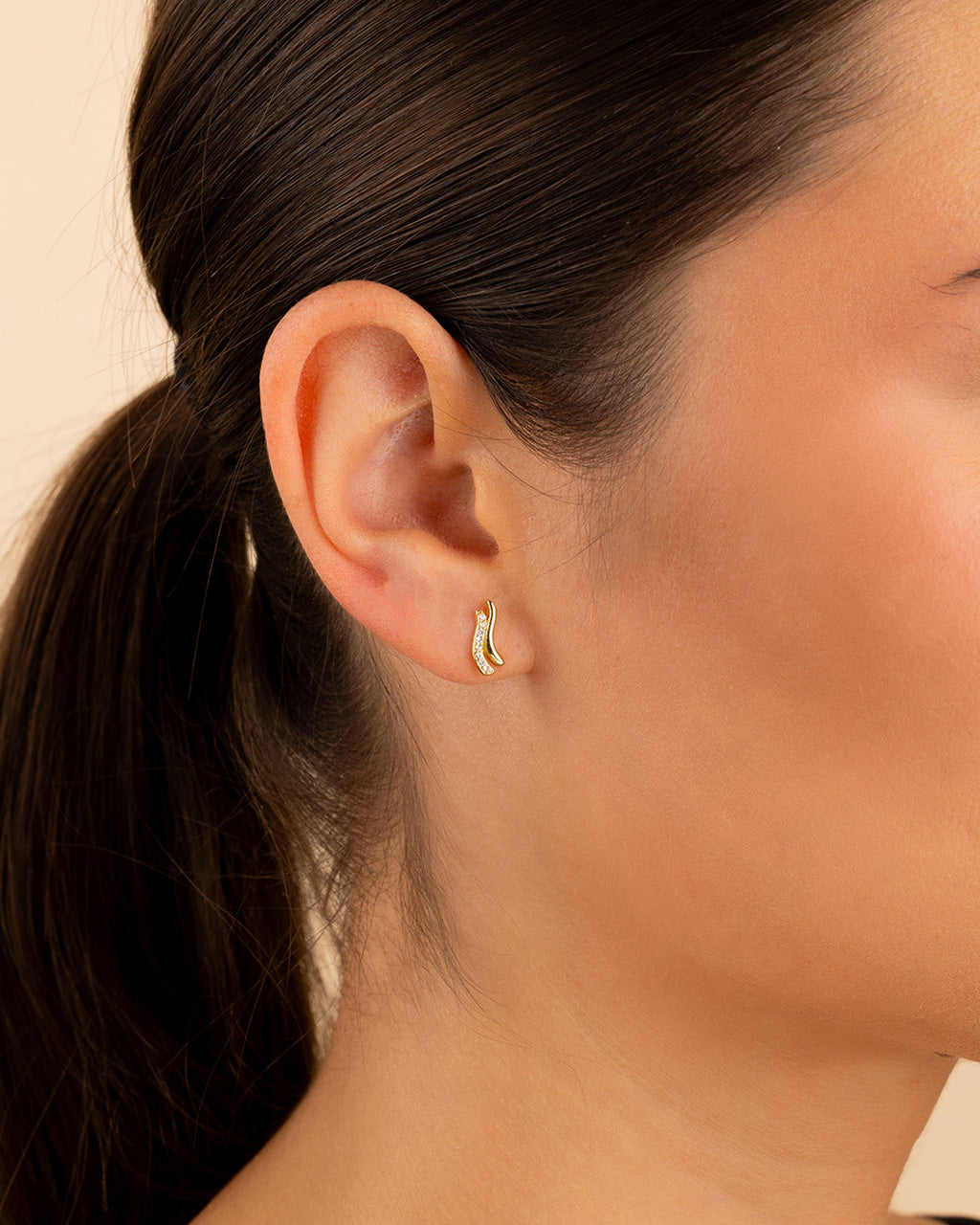 Pavé Crossover Huggie Earrings