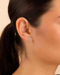 Pavé Crossover Huggie Earrings