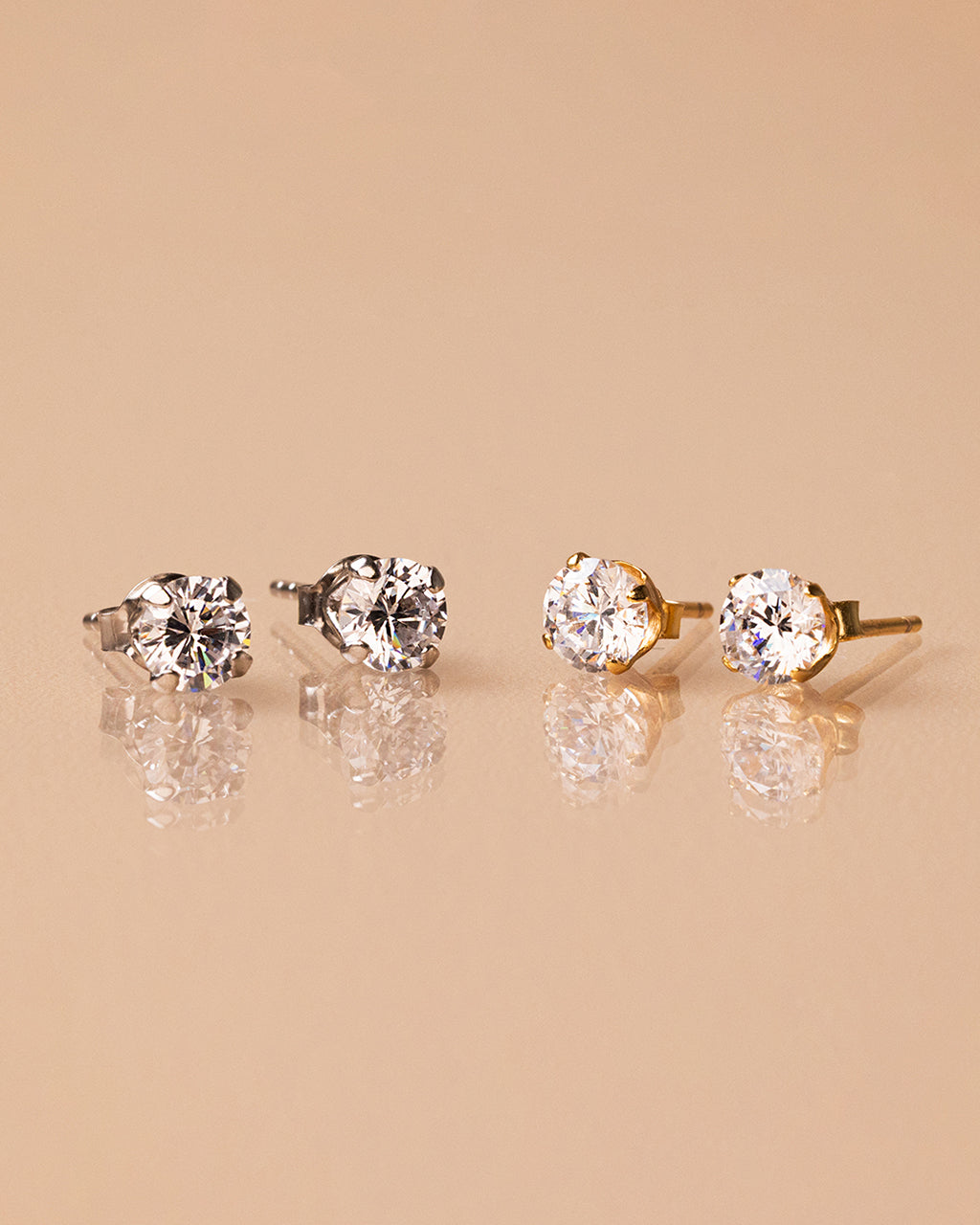 Sterling Silver 5mm CZ Stud Earrings