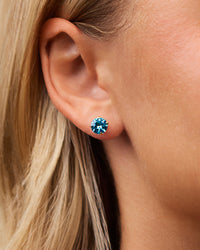 Sterling Silver 7mm Rainbow CZ Studs