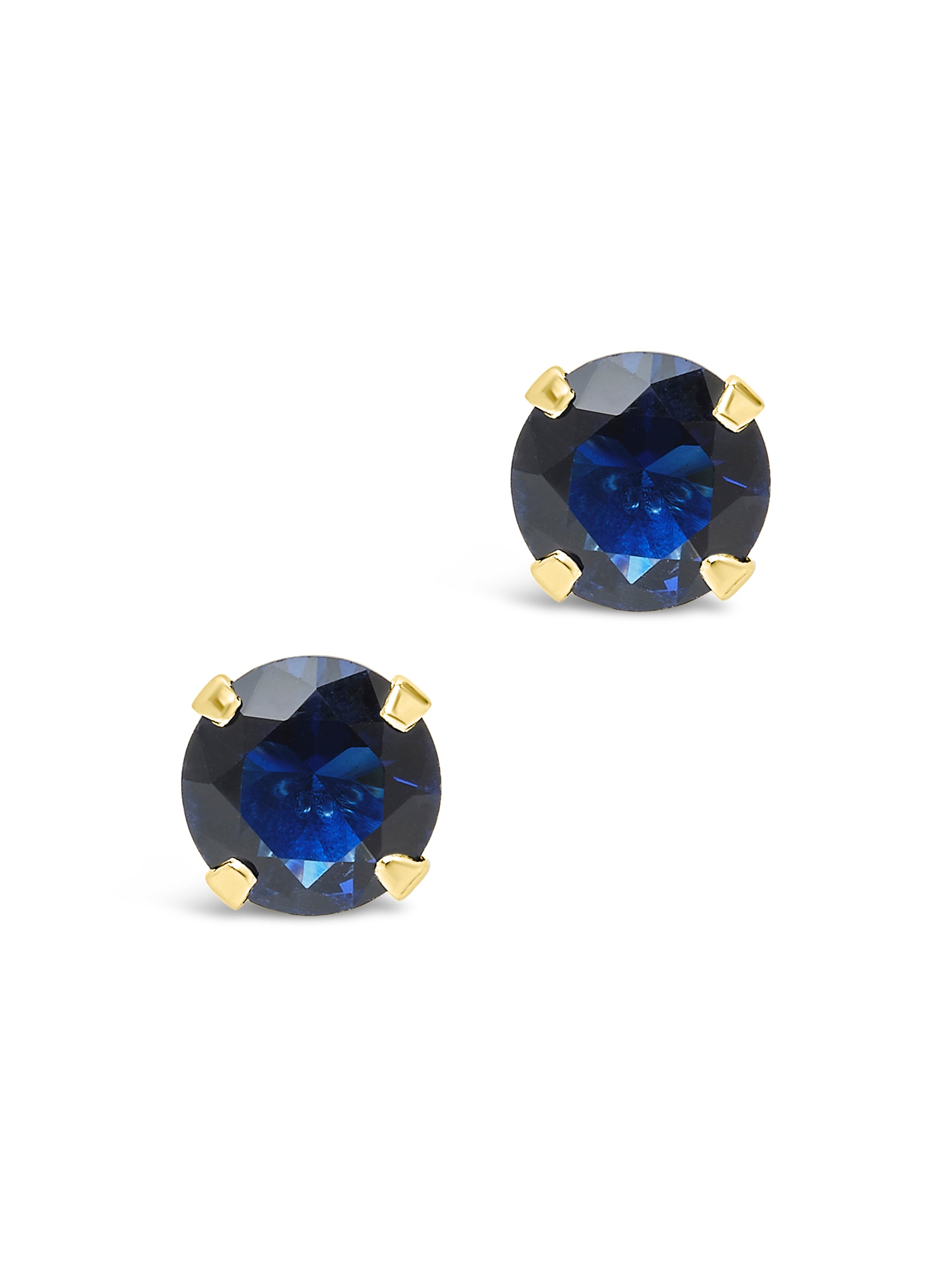 Sterling Silver 7mm Sapphire CZ Stud Earrings