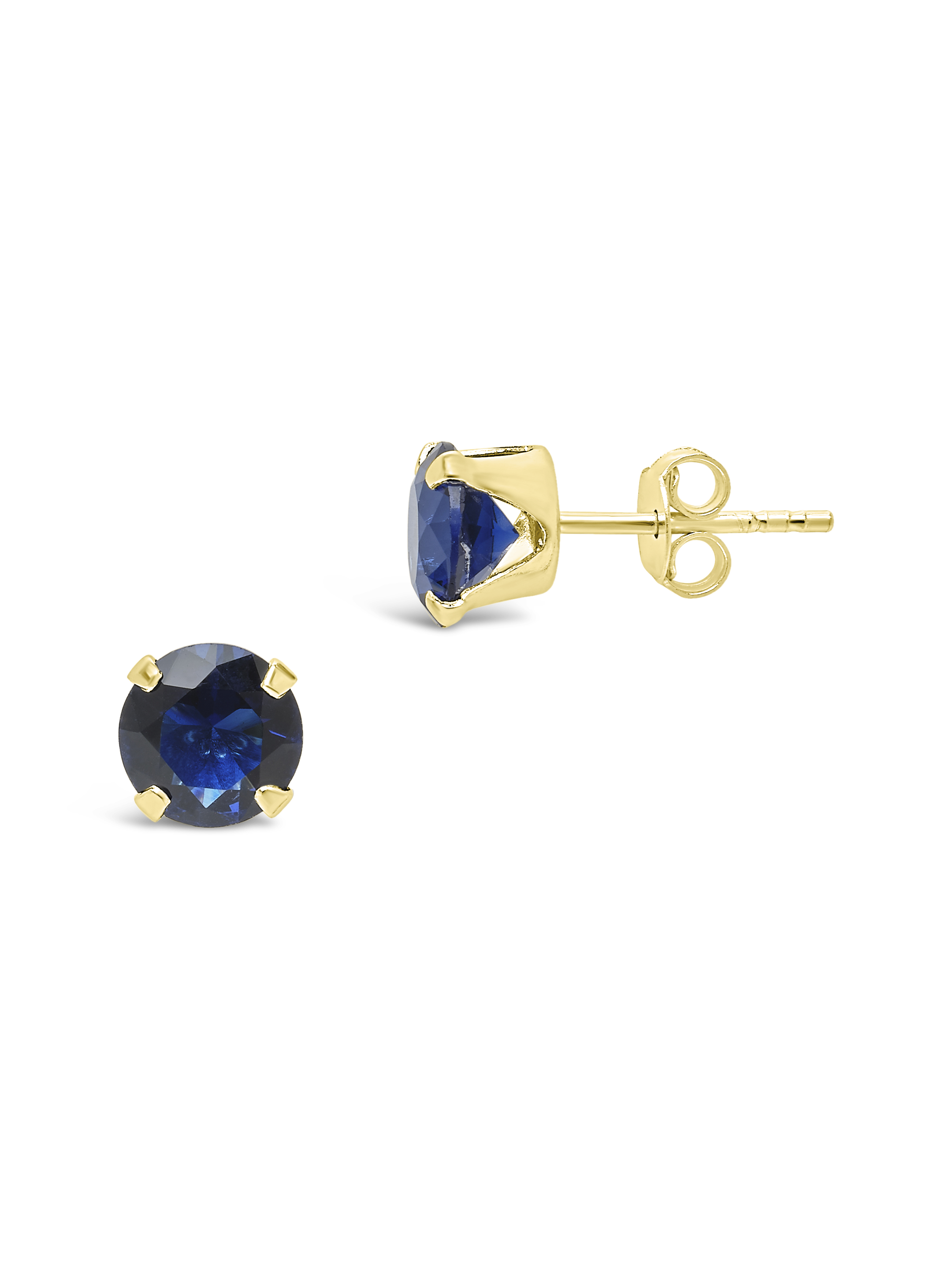 Sterling Silver 7mm Sapphire CZ Stud Earrings