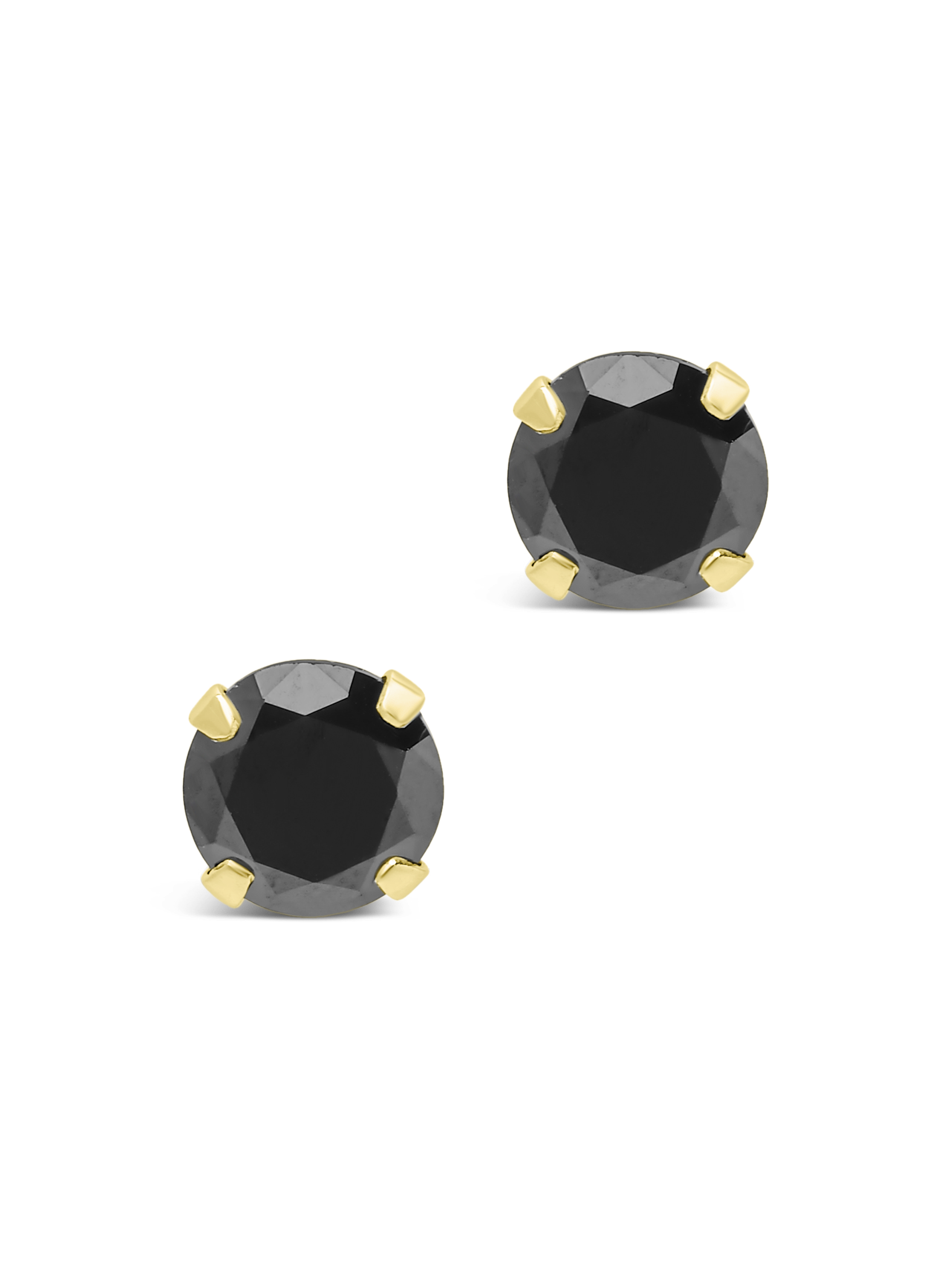 Sterling Silver 7mm Black CZ Stud Earrings