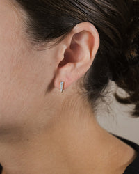 Sterling Silver CZ Pyramid Studs