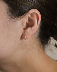 Sterling Silver CZ Pyramid Stud Earrings