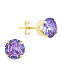 Sterling Silver 7mm Periwinkle CZ Stud Earrings