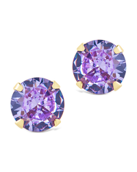 Sterling Silver 7mm Periwinkle CZ Stud Earrings