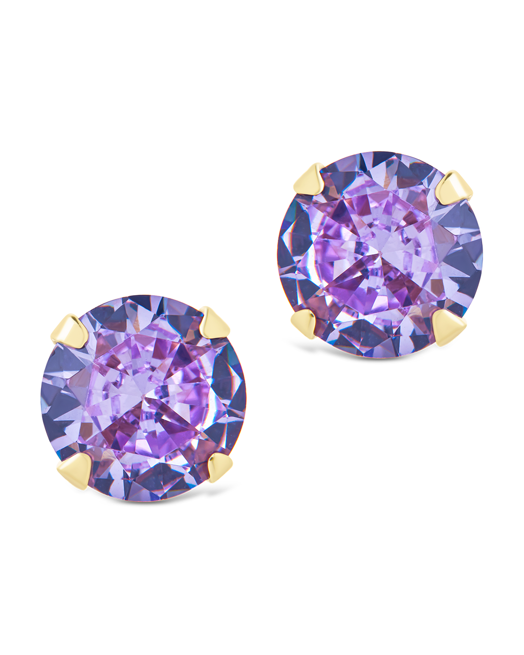 Sterling Silver 7mm Periwinkle CZ Stud Earrings