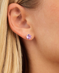 Sterling Silver 7mm Rainbow CZ Studs