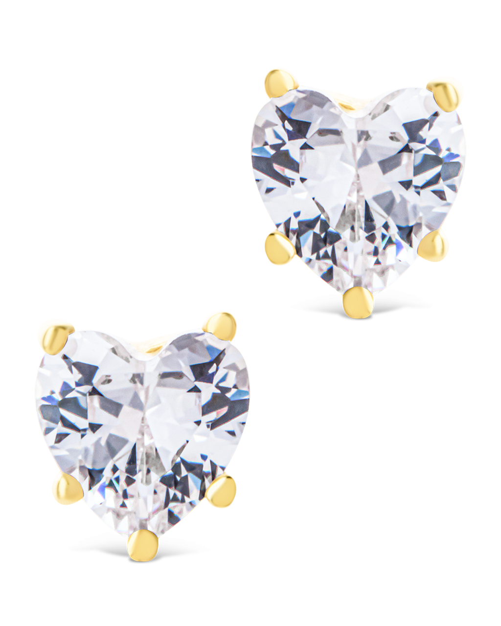 Sterling Silver 5mm Heart CZ Stud Earrings