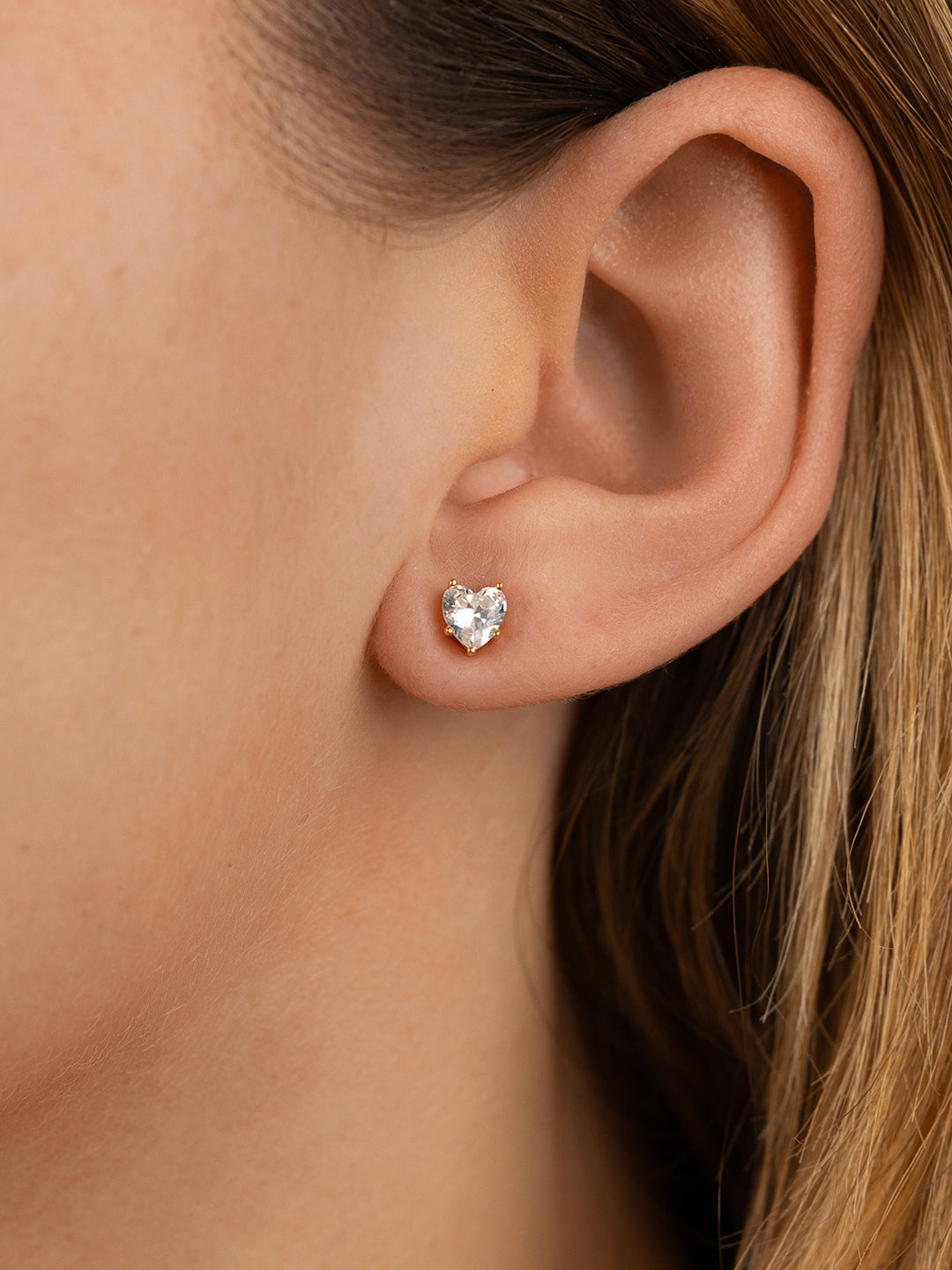 Sterling Silver 5mm CZ Heart Stud Earrings - Sterling Forever