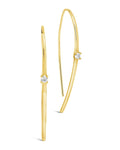 Sterling Silver CZ Studded Threader Earrings - Sterling Forever