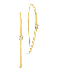 Sterling Silver CZ Studded Threader Earrings - Sterling Forever