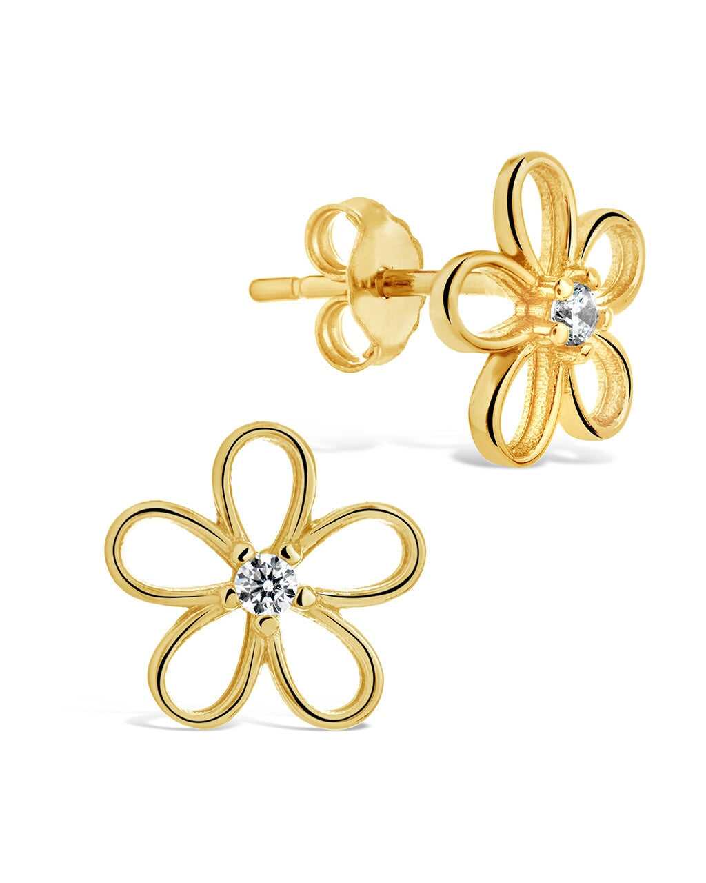 Daisy Studs Earring Sterling Forever Gold 