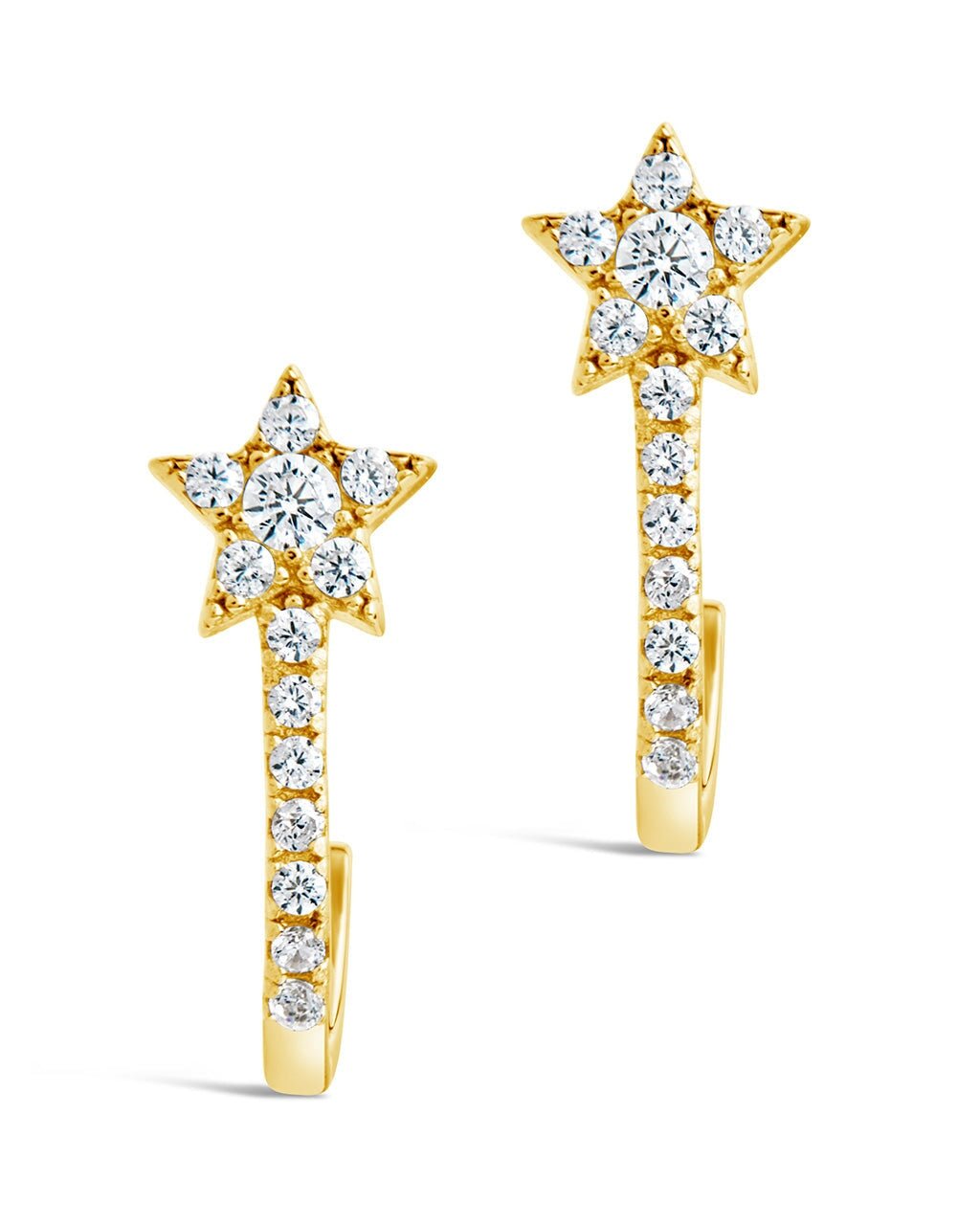 Sterling Silver CZ Star Jacket Earrings - Sterling Forever