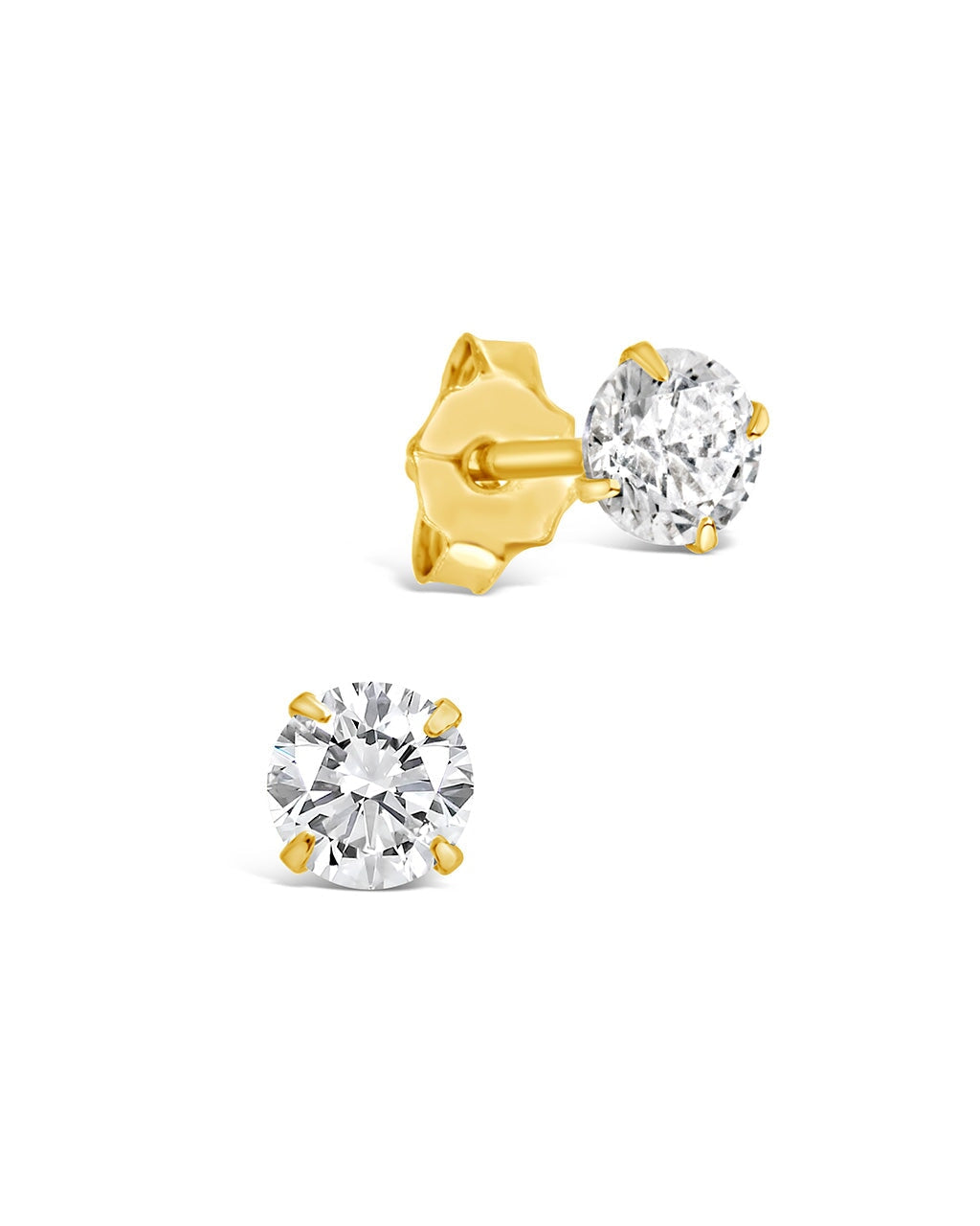 Sterling Silver 4mm CZ Studs Earring Sterling Forever Gold 