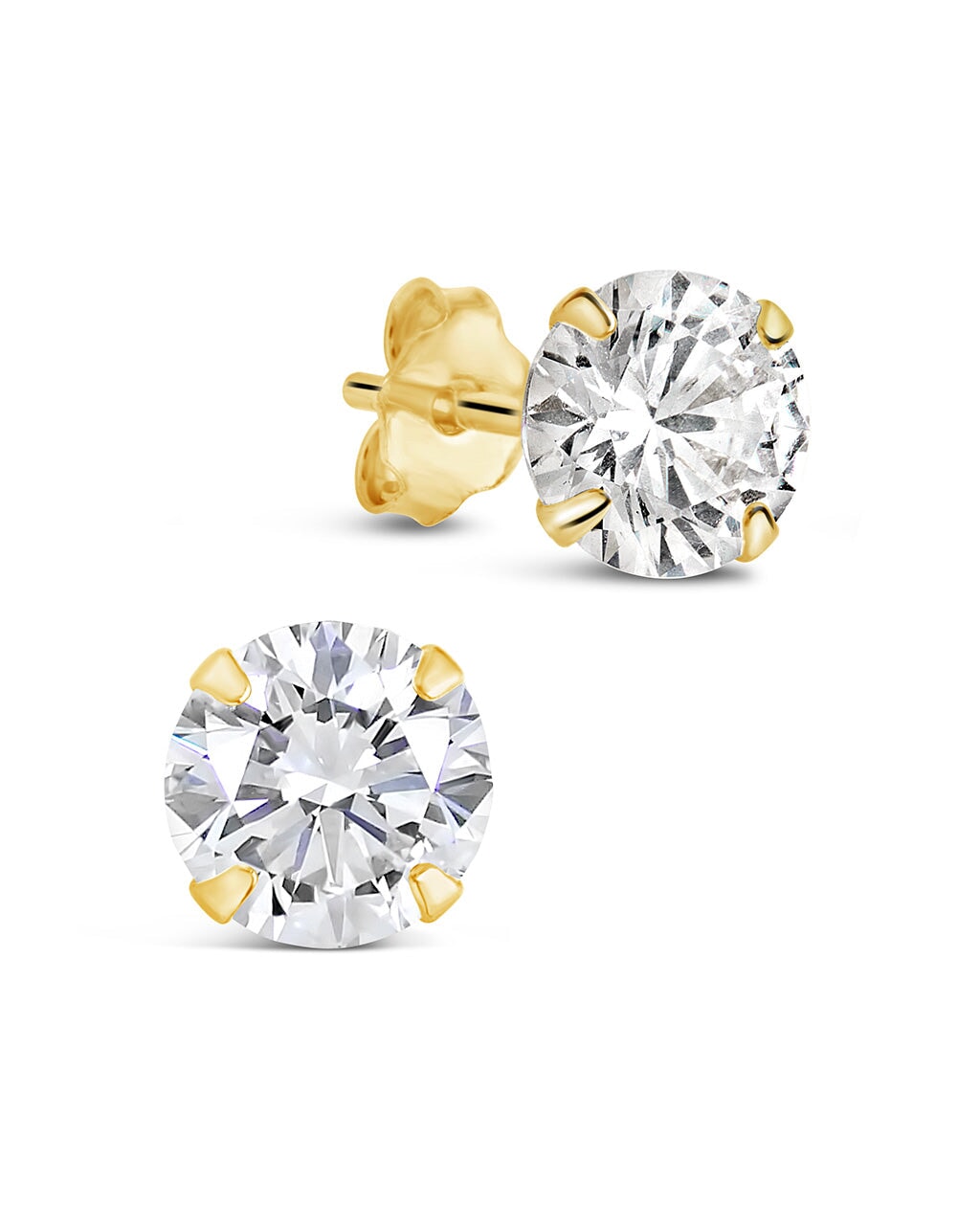 Sterling Silver 6mm CZ Studs Earring Sterling Forever Gold 