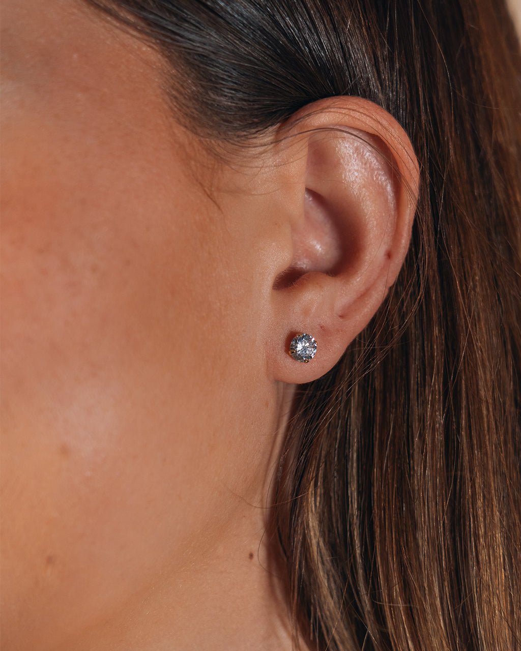 Sterling Silver 6mm CZ Stud Earrings - Sterling Forever
