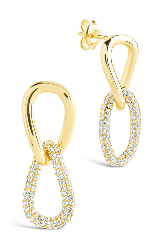 Sterling Silver Taissa CZ Chain Link Studs