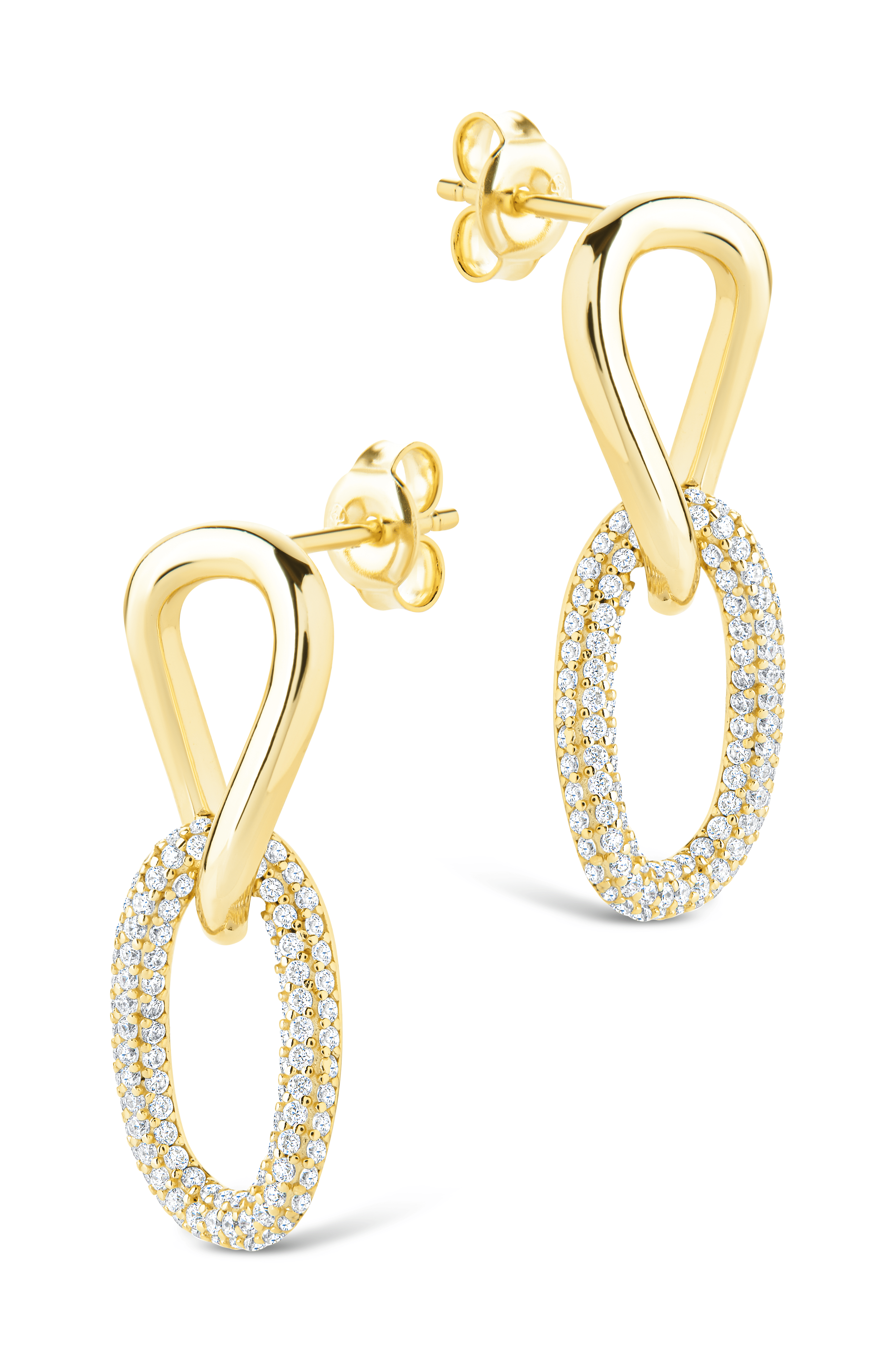 Sterling Silver Taissa CZ Chain Link Studs - Sterling Forever