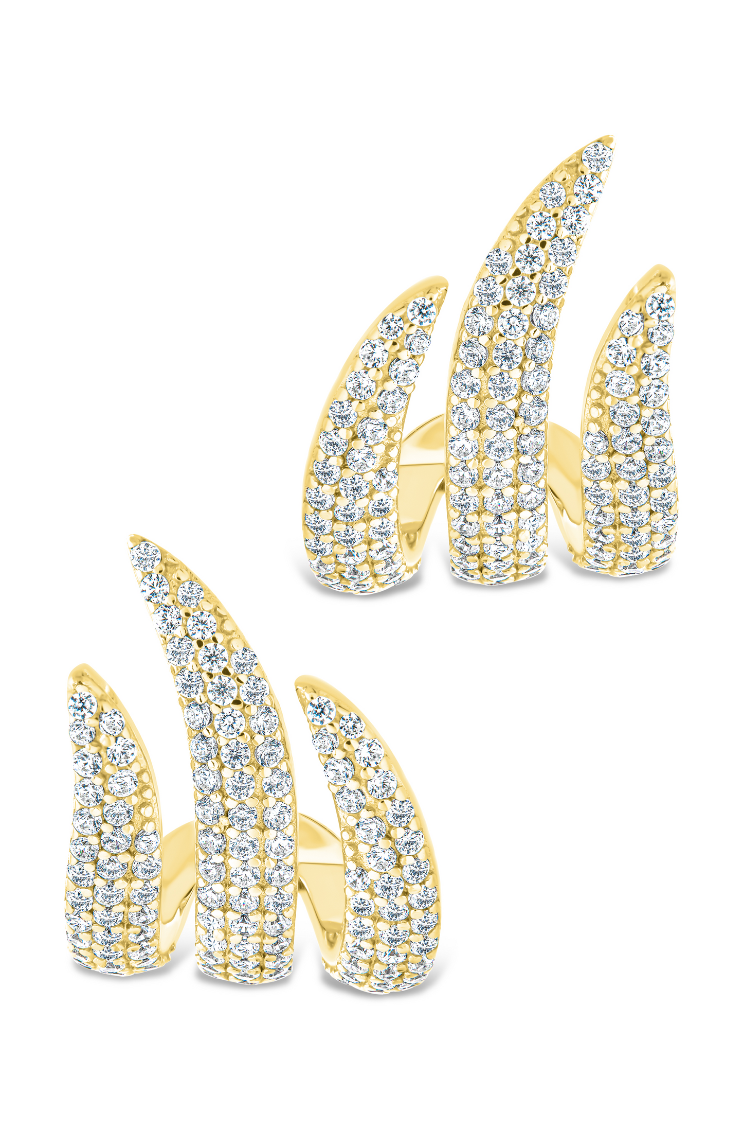 Sterling Silver Parker CZ Claw Huggie Studs