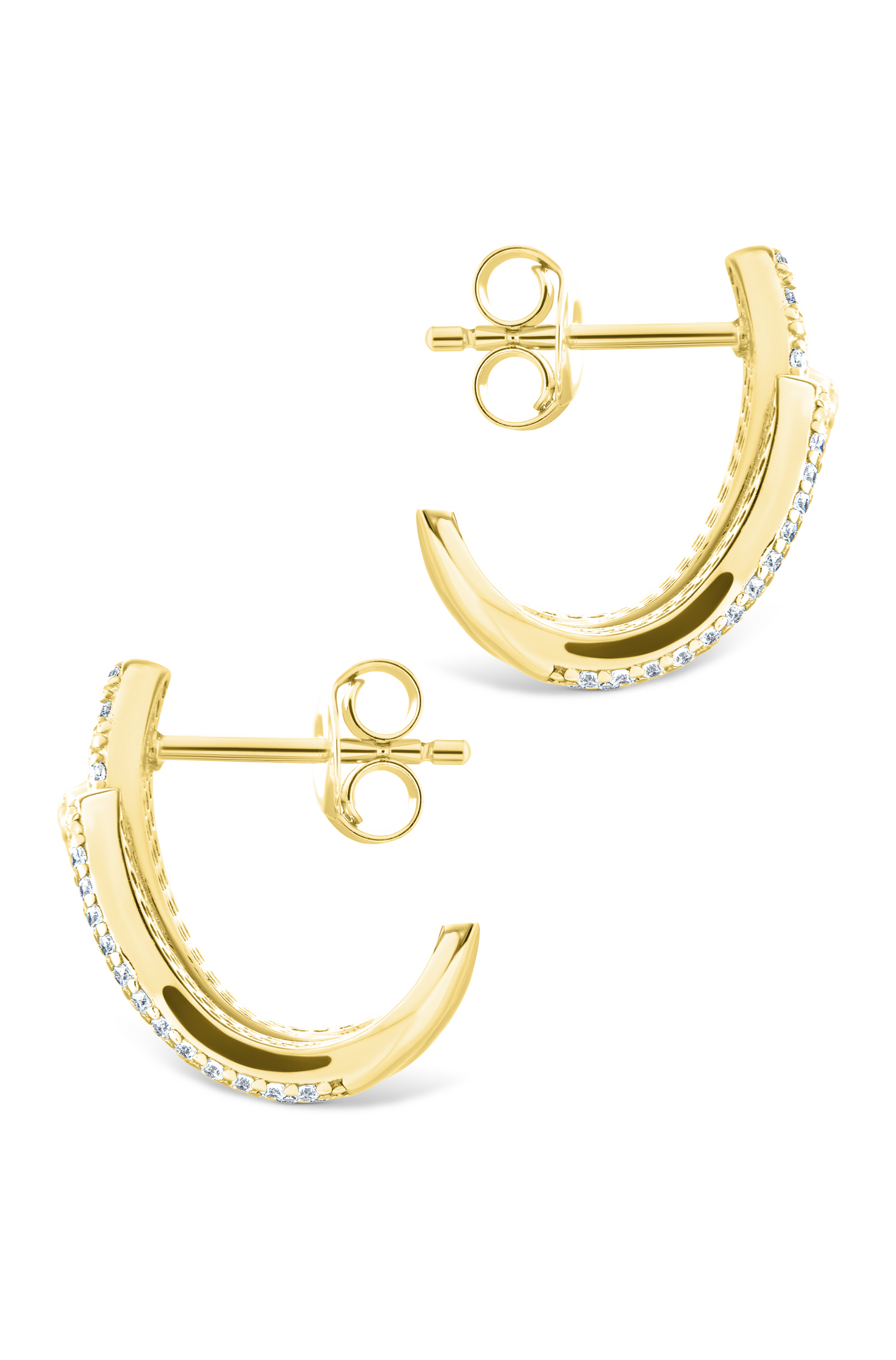 Sterling Silver Parker CZ Claw Huggie Studs