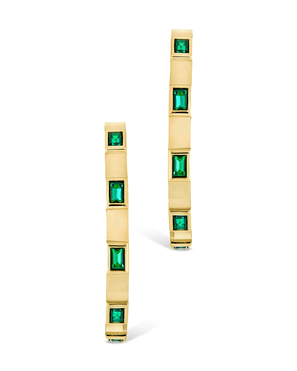 Sterling Silver Asher Flat Polished Hoops