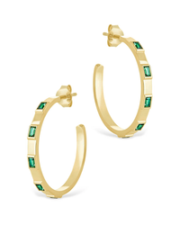 Sterling Silver Asher Flat Polished Hoops