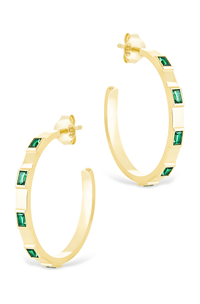 Sterling Silver Asher Flat Polished Hoops - Sterling Forever