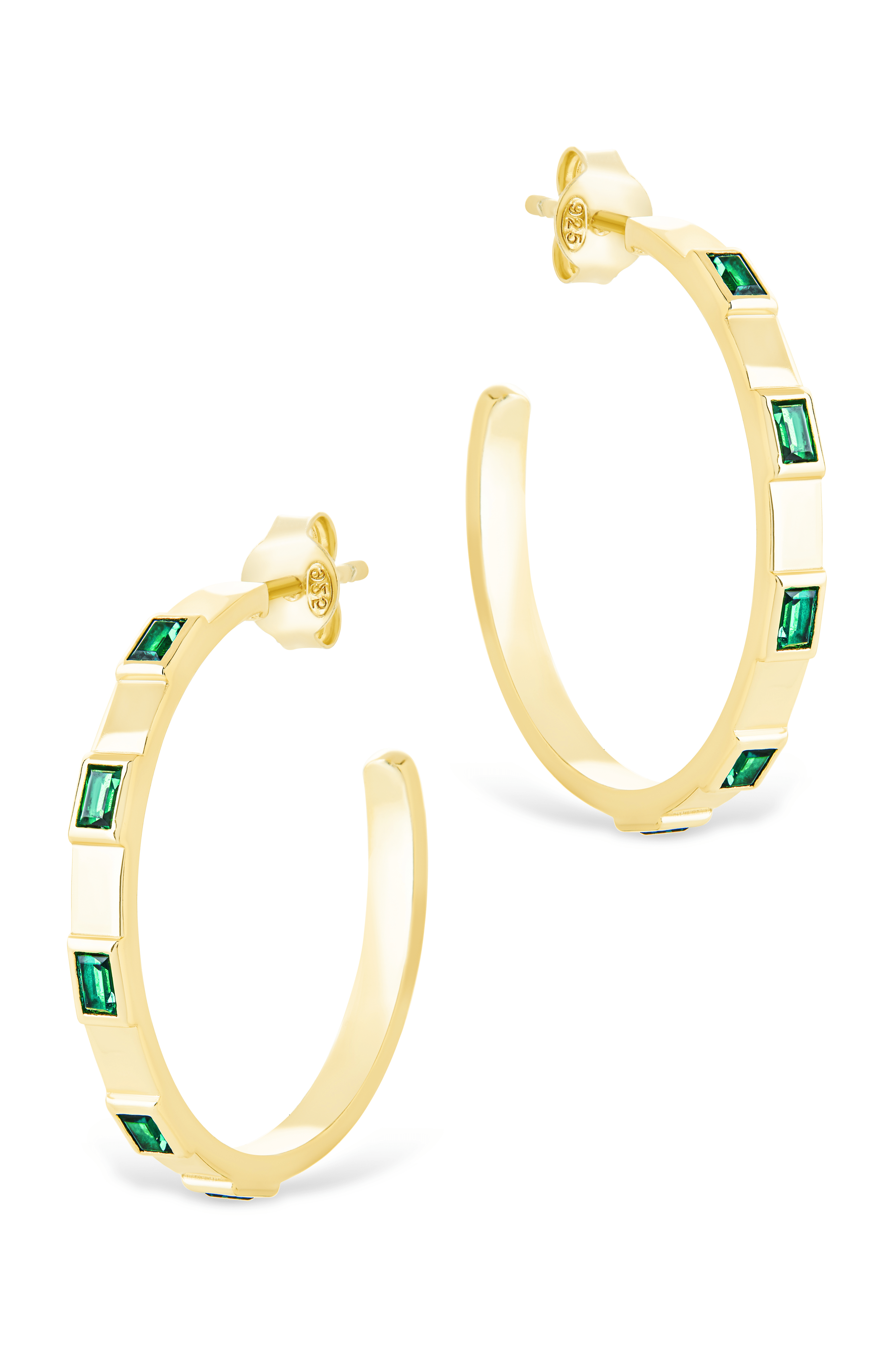 Sterling Silver Asher Flat Polished Hoops - Sterling Forever