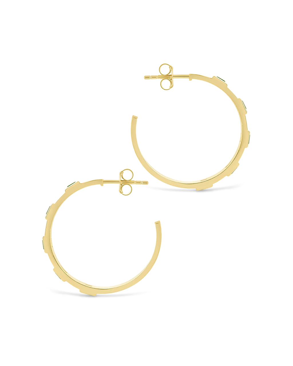 Sterling Silver Asher Flat Polished Hoops
