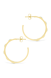 Sterling Silver Asher Flat Polished Hoops - Sterling Forever