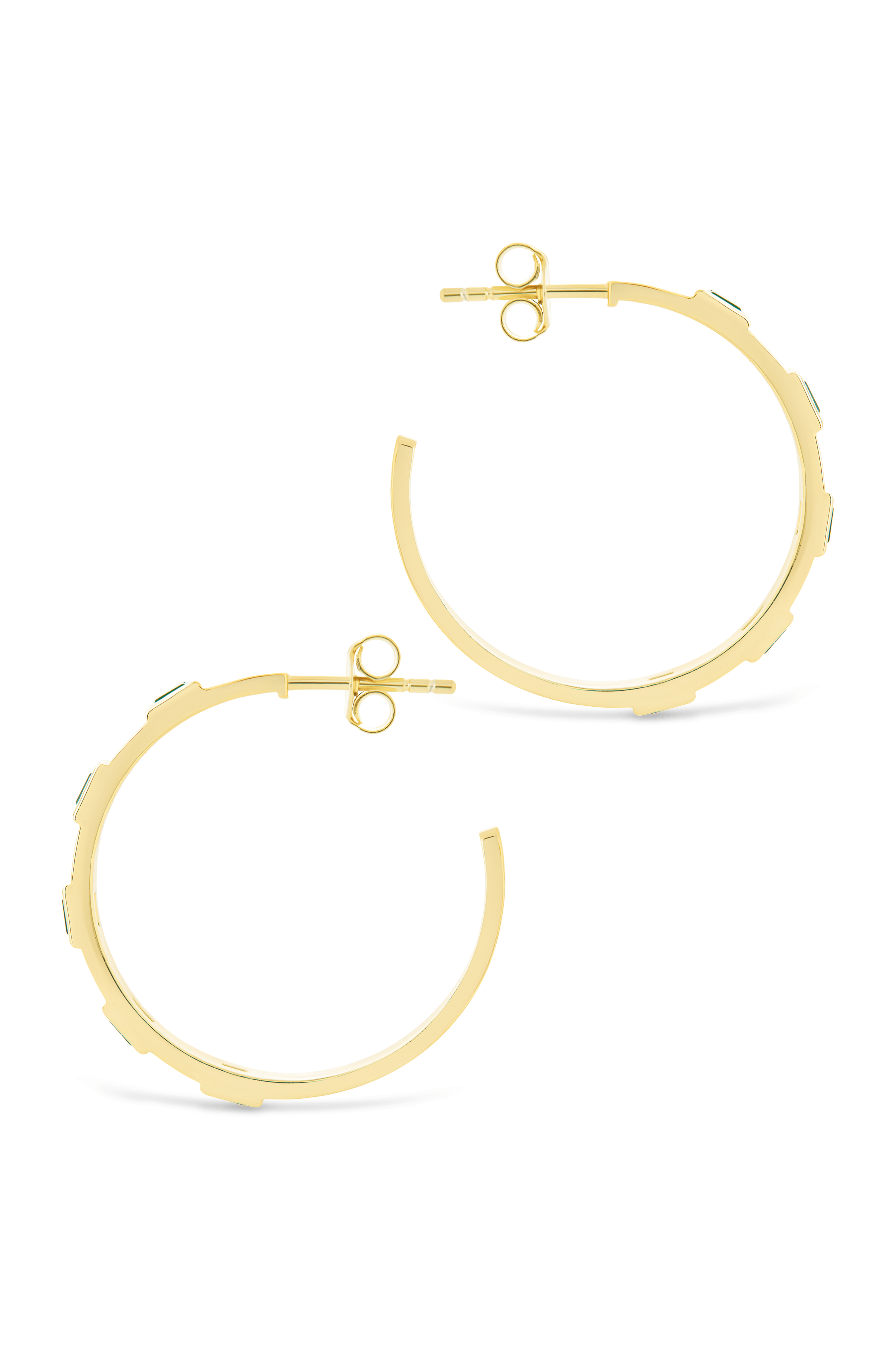Sterling Silver Asher Flat Polished Hoops - Sterling Forever